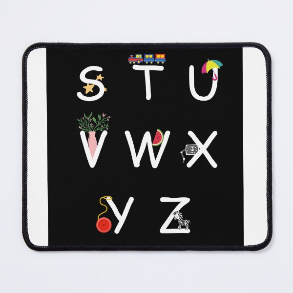 Item preview, Teach your children English letters with visual recognition (S-Z) Essential T-Shirt black background designed and sold by novelstreak.