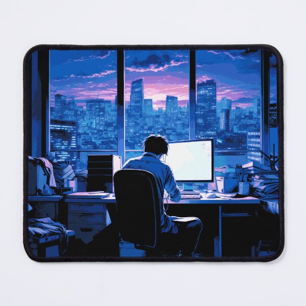 Item preview, Tokio Anime Vaporwave Aesthetic Office Overtime designed and sold by MindsArtDesign.