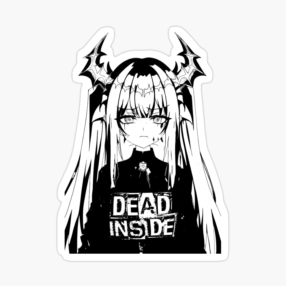 Dead Inside Black and White Anime Girl