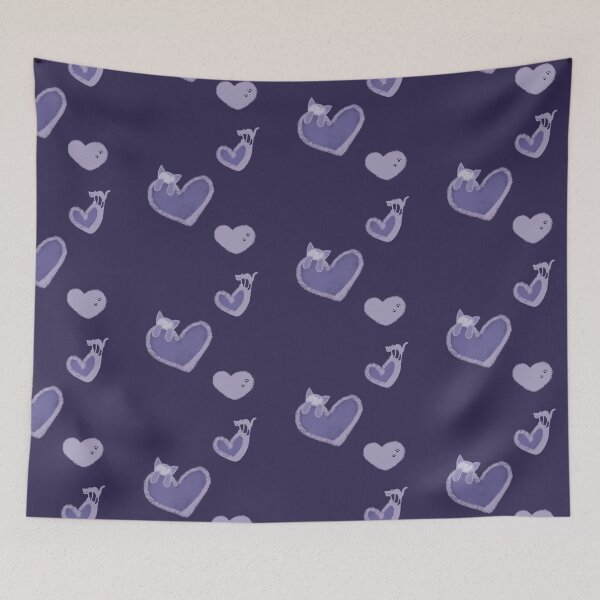 Item preview, Kitty hearts (purple) designed and sold by frostbatattak.