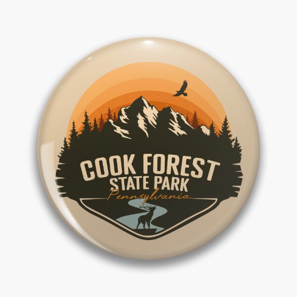 Item preview, Cook Forest State Park Pennsylvania - PA Retro Vintage Sunset Badge designed and sold by mountainfad.