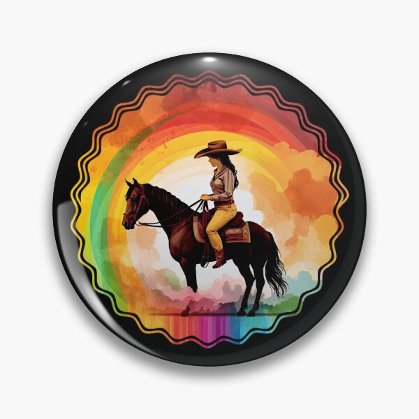 Item preview, Cowgirl Western design on a horse in the sunset designed and sold by WallGemsArt.