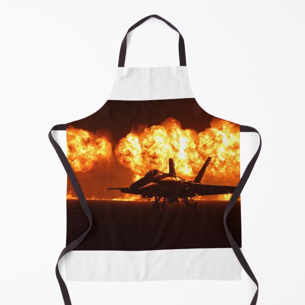 Item preview, STK109043M-Flames explode behind an F/A-18 Hornet. designed and sold by StocktrekImages.