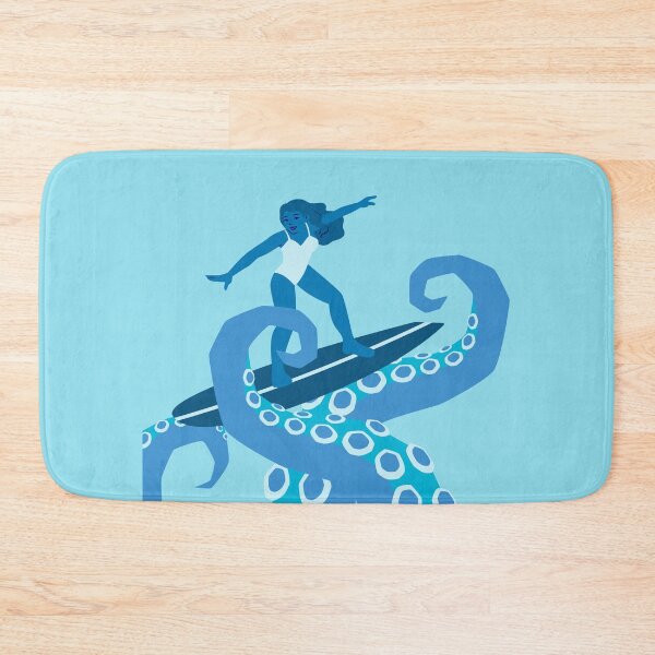 Item preview, Woman Surfing on Octopus Legs Ocean Vibes designed and sold by Shaka-Surf-Tees.