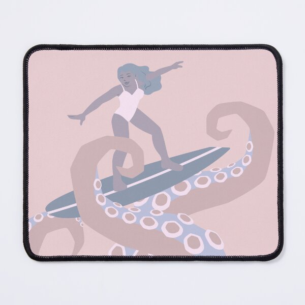 Item preview, Woman Surfing on Octopus Legs Ocean Vibes designed and sold by Shaka-Surf-Tees.