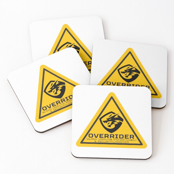 Item preview, Overrider Warning Logo (Blonde Vaisutis Yellow) (Richard Morgan t-shirt) designed and sold by Gibson Futures.