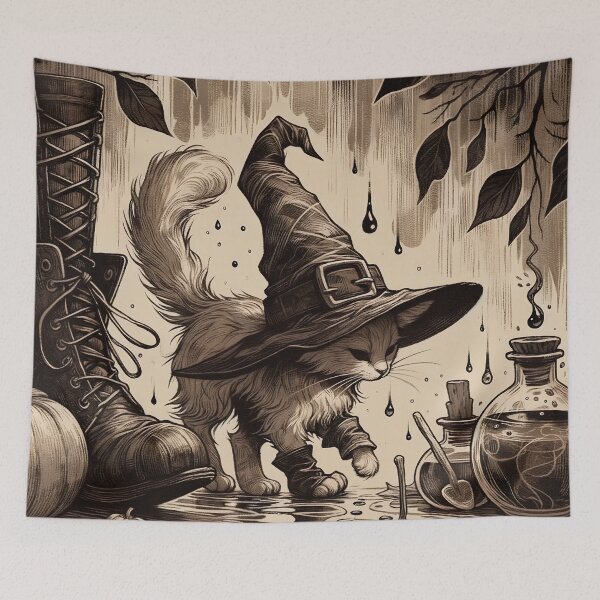 Item preview, Kitten Wizard and Mysterious Potions designed and sold by PictorialWhimsy.