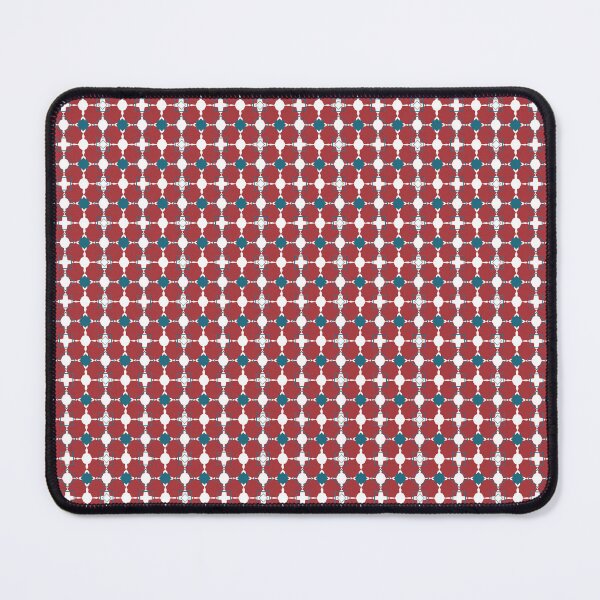 Item preview, "Spindle" Geometric pattern - earth red & teal on white designed and sold by ncxadair.