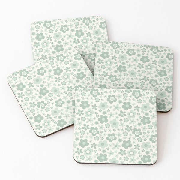 Artikelvorschau, PASTELL SALBEIGRÜN BOHO RETRO BLUMEN entworfen und verkauft von blomastudios.