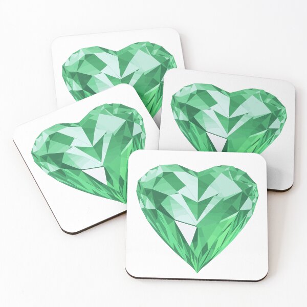 Item preview, Glossy green diamond heart designed and sold by MamikonarsRB.