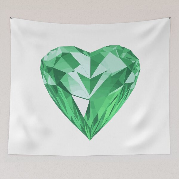 Item preview, Glossy green diamond heart designed and sold by MamikonarsRB.
