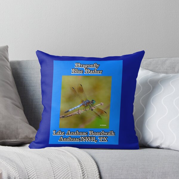 Item preview, Give A Dragonfly Kiss To Your Lover: Blue Dasher, Anahuac NWR, Texas, USA.~The dragonfly symbolizes wisdom, change, transformation, light and adaptability in life.  designed and sold by MoreEZUSA-Here.