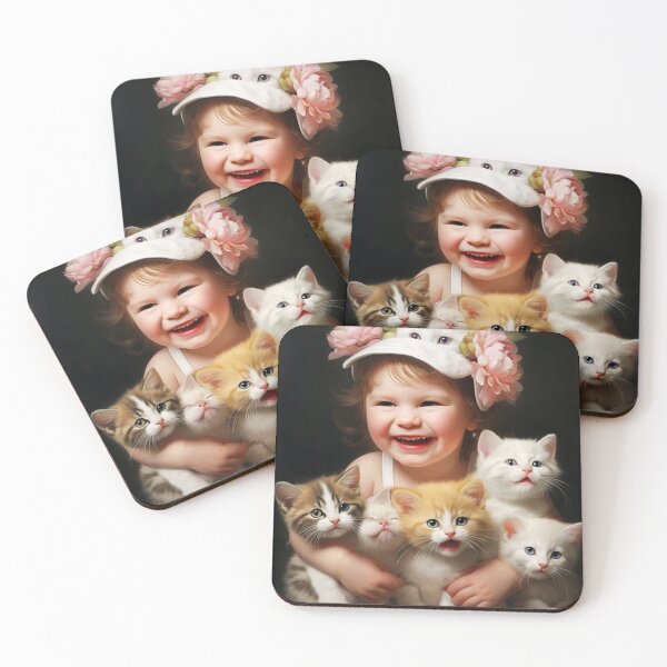 Item preview, Purring Companions: The Joy of a Little Girl and Her Feline Friends designed and sold by Ishwarbhaijoshi.