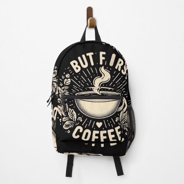 Item preview, But First Coffee Caffeine Addict Vintage Style designed and sold by SchlossInspire.
