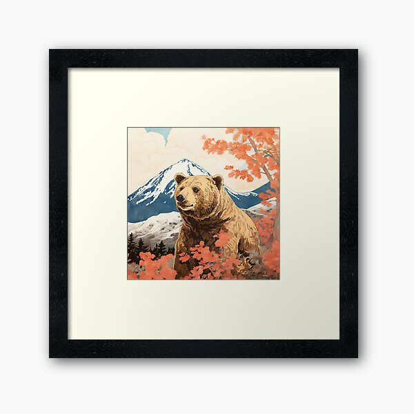 Aperçu de l'œuvre Peinture Ukiyoe d'un ours créée et vendue par sakurashorty.
