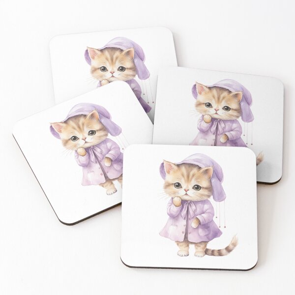 Item preview, MIMI cute & lovely cat on purple dress designed and sold by Lovely9art.
