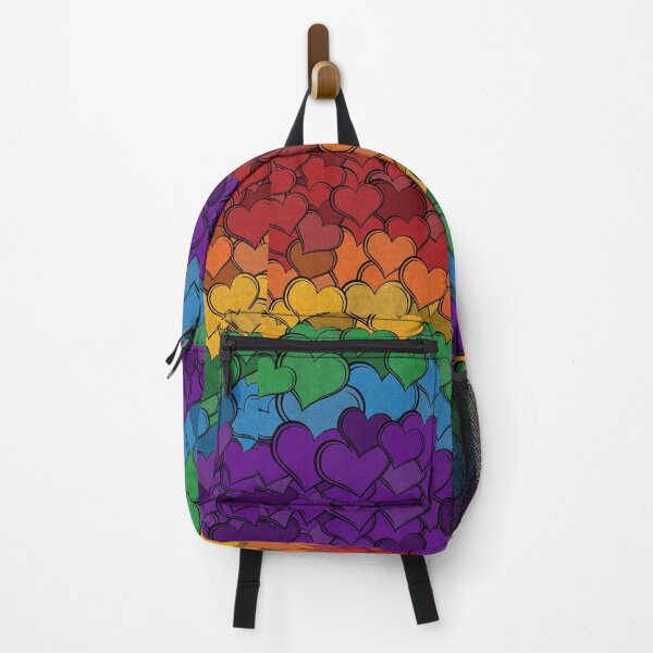 Item preview, Overlapping Hearts in LGBTQ Pride Rainbow Flag Colors designed and sold by LiveLoudGraphic.
