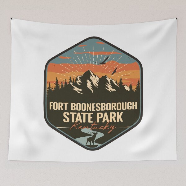 Item preview, FORT BOONESBOROUGH State Park Kentucky - KY Retro Souvenir Badge designed and sold by mountainfad.