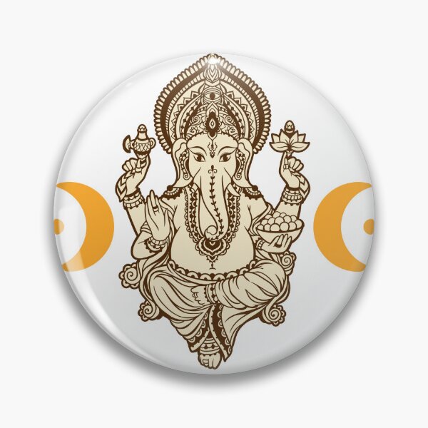 Item preview, Lord Ganesha Ganpati Premium ArtWork with Moon and Beej Mantra, Lord Ganesha Gifts for Men and Women, Perfect for Bappa Devotees, Om Gan Ganpataye Namah designed and sold by 519xdesign.