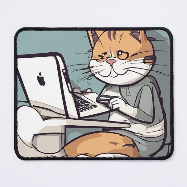 Item preview, cat work hard designed and sold by pig2u.