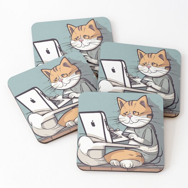 Item preview, cat work hard designed and sold by pig2u.