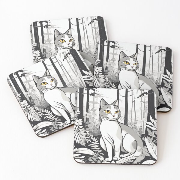 Item preview, cat in forest designed and sold by pig2u.