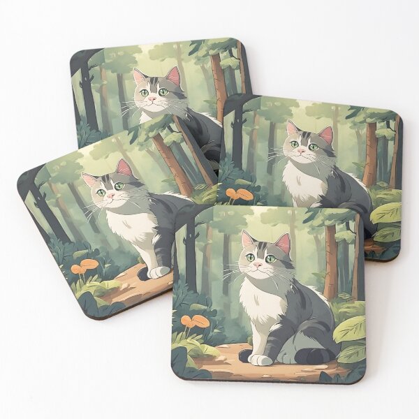 Item preview, cat in forest designed and sold by pig2u.