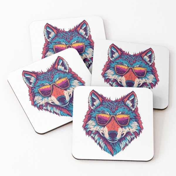 Item preview, Fashionable Wolf portrait with vibrant colors designed and sold by MamikonarsRB.