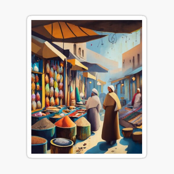 Item preview, Souk of Tunis in the morning designed and sold by ArtsDestination.