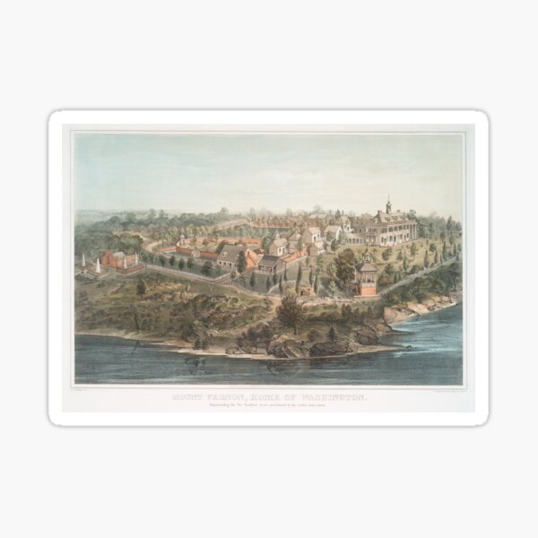 Item preview, Vintage Pictorial Map of Mount Vernon VA (1859) designed and sold by BravuraMedia.