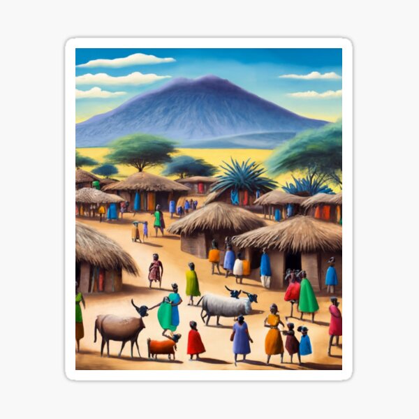 Item preview, Maasai village life designed and sold by ArtsDestination.