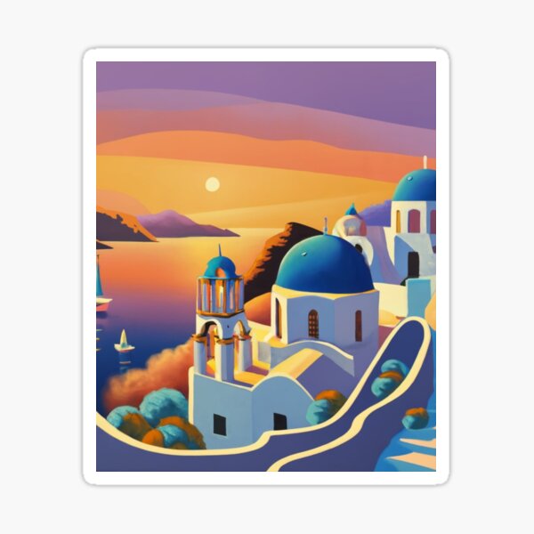 Item preview, Twilight in Santorini designed and sold by ArtsDestination.