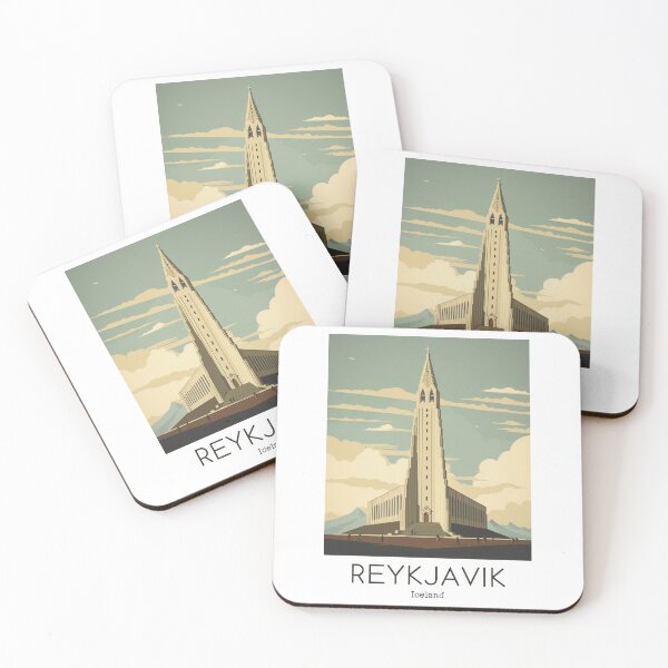 Item preview, A Vintage Travel Illustration of the Hallgrímskirkja in Reykjavik - Iceland  designed and sold by GoodOldVintage.