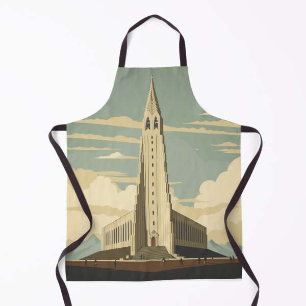 Item preview, A Vintage Travel Illustration of the Hallgrímskirkja in Reykjavik - Iceland  designed and sold by GoodOldVintage.