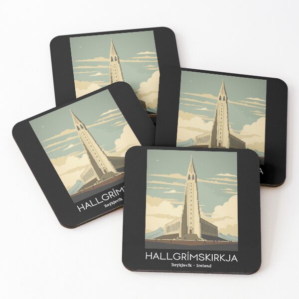 Item preview, A Vintage Travel Illustration of the Hallgrímskirkja in Reykjavik - Iceland  designed and sold by GoodOldVintage.
