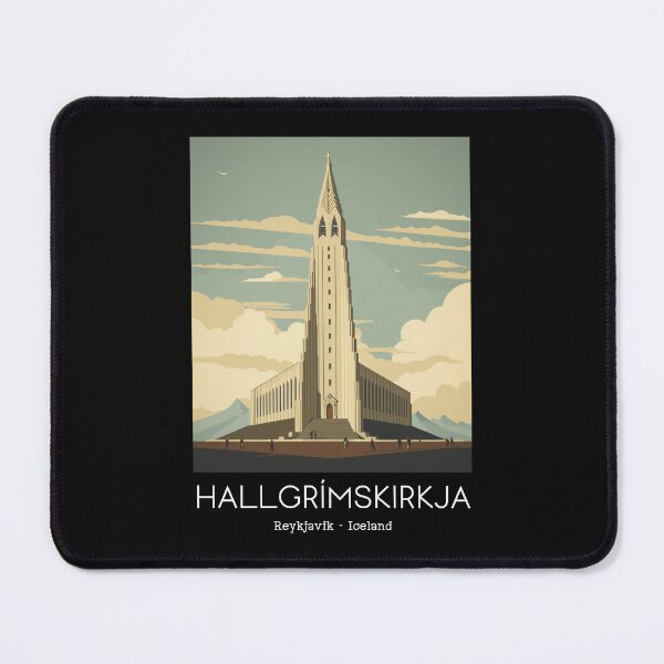 Item preview, A Vintage Travel Illustration of the Hallgrímskirkja in Reykjavik - Iceland designed and sold by GoodOldVintage.