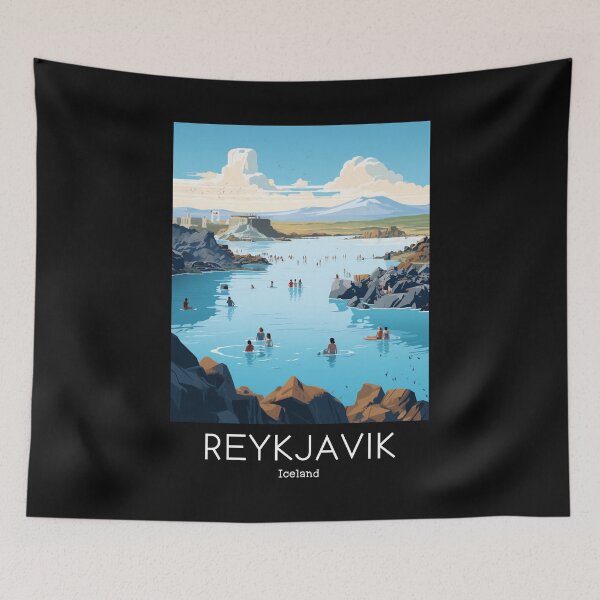 Item preview, A Vintage Travel Illustration of Reykjavik - Iceland  designed and sold by GoodOldVintage.