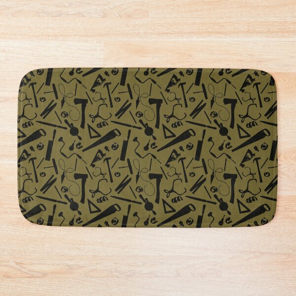 Item preview, Carpenters Tools in Army Green on Black Small Scale, Woodworking, Tradesman Gift designed and sold by TheTradesStore.