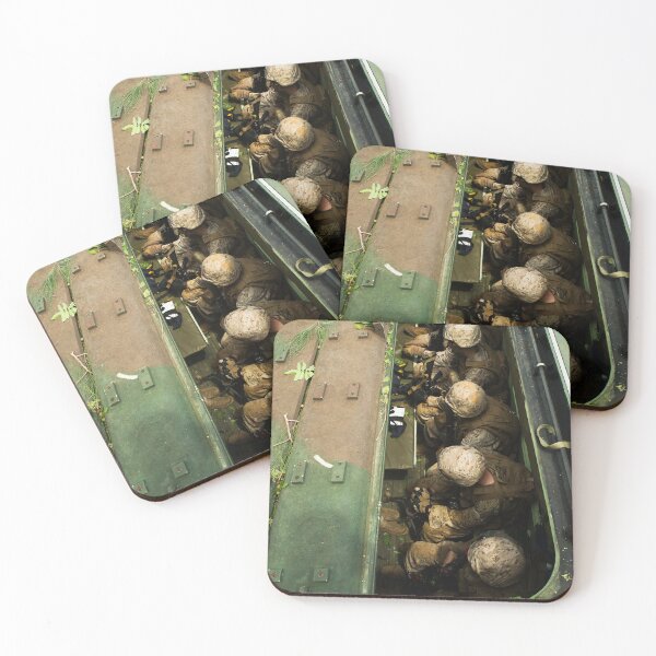 Item preview, STK109005M-Marines prepare to disembark amphibious assault vehicles. designed and sold by StocktrekImages.