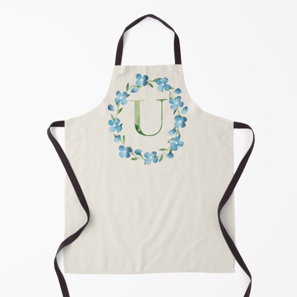 Item preview, Letter U Floral Monogram. Blue Flowers Laurel. designed and sold by helga-wigandt.