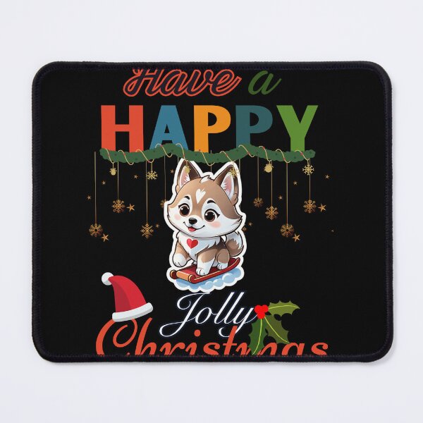 Item preview, Happy Jolly Christmas Sled Husky designed and sold by Journey-North.