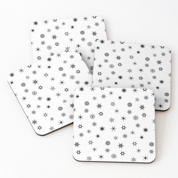 Item preview, Geometric snowflakes in black designed and sold by blursbyai.