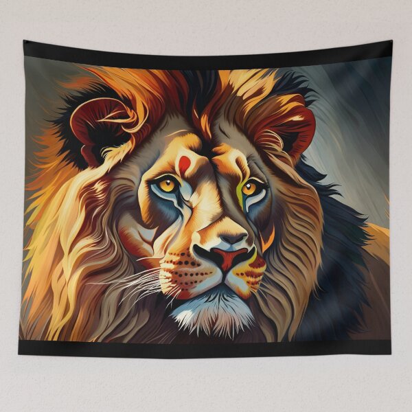 Aperçu de l'œuvre Portrait de lion, art généré par Ai créée et vendue par ACC .