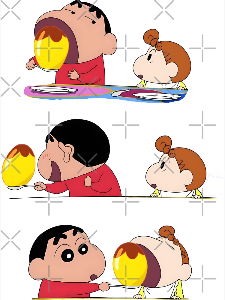 Cute Shin-chan u0026 Himawari eating Pudding Magnet for Sale by Akash Gupta |  Redbubble