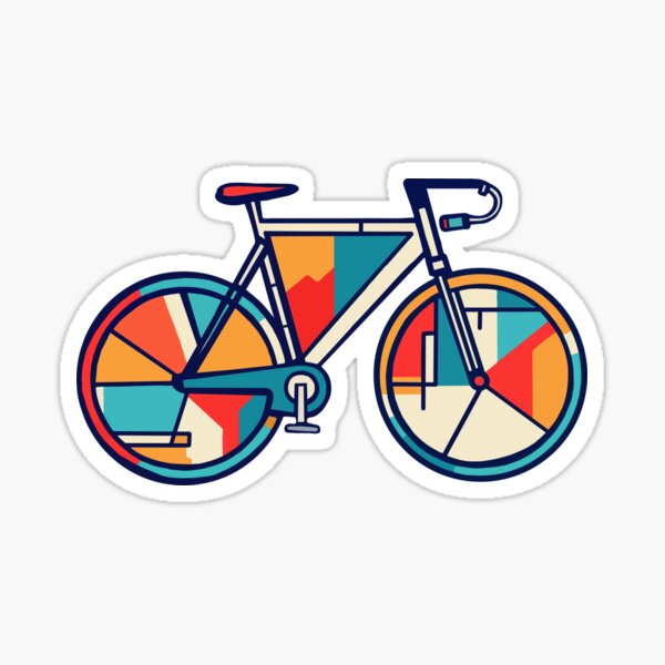 Item preview, Classic road bike, vintage, cartoon colorful style art. designed and sold by Pedal Canvas.