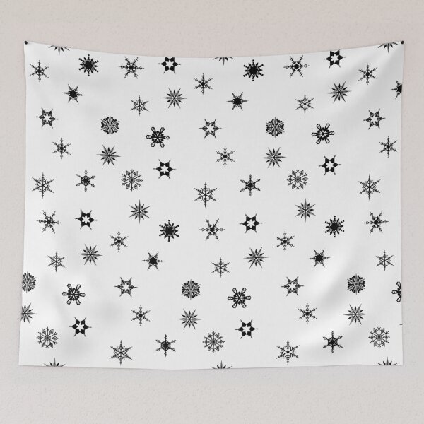 Item preview, Geometric snowflakes in black designed and sold by blursbyai.