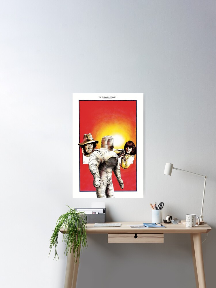 Poster, The 4th Doctor and the Pyramids of Mars designed and sold by House of Achilleos
