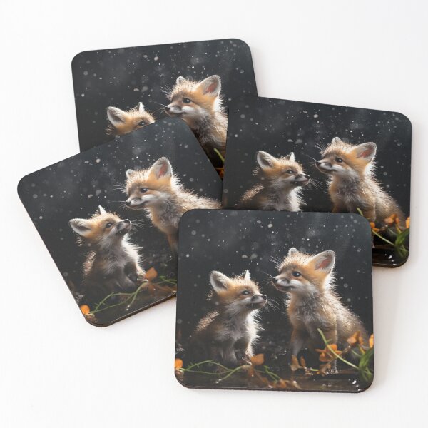 Item preview, Fox Cubs Playing In Dry Grass Canvas  designed and sold by CustomCoolStuff.