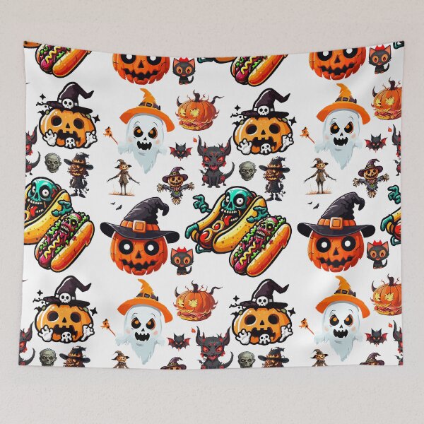 Item preview, The big Halloween world, with pumpkins, scarecrows, ghosts, bats and zombies designed and sold by AlejaJorgeShop.