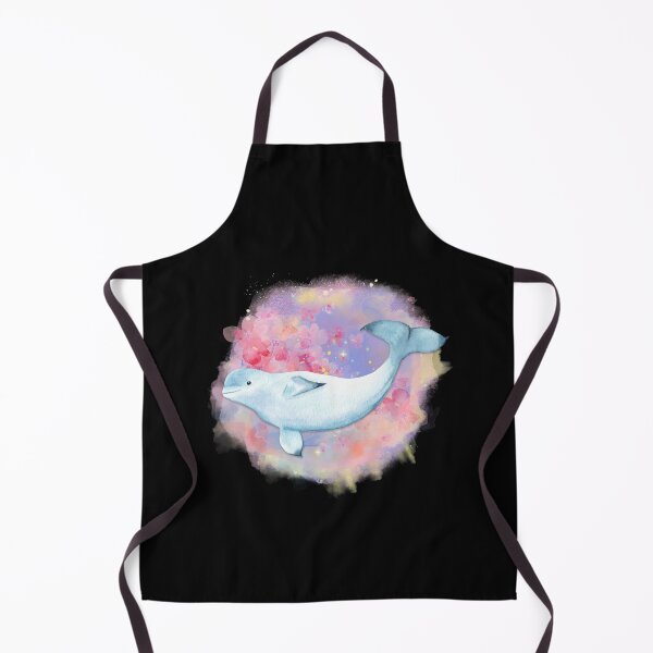 Item preview, White and Blue Beluga Whale Watercolor Illustration designed and sold by kuremureDesign.